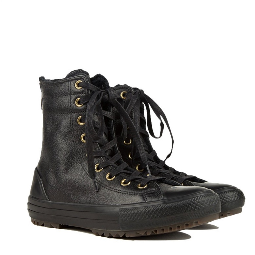 Converse Ctas Hi Top Fur lined Leather Boot Sz 4
